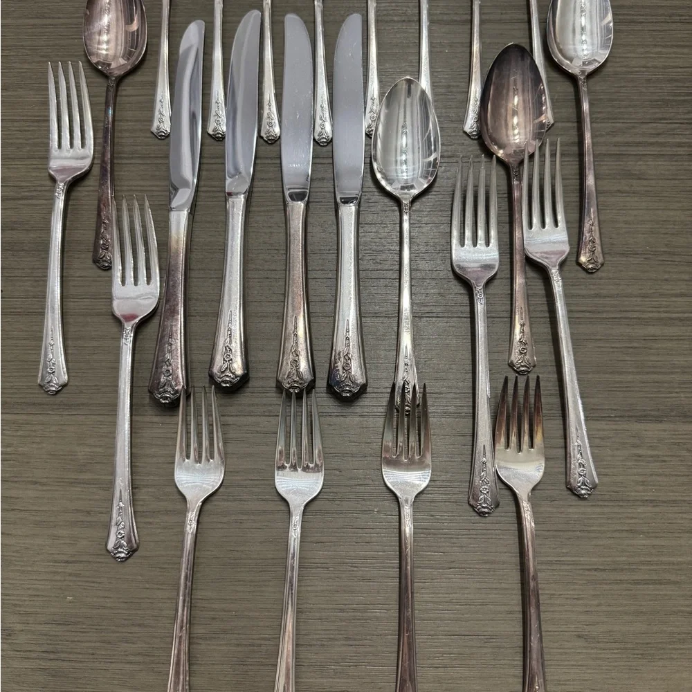 Vintage Holmes & Edward’s Silver INLAID Flatware Set- 24 Pcs.